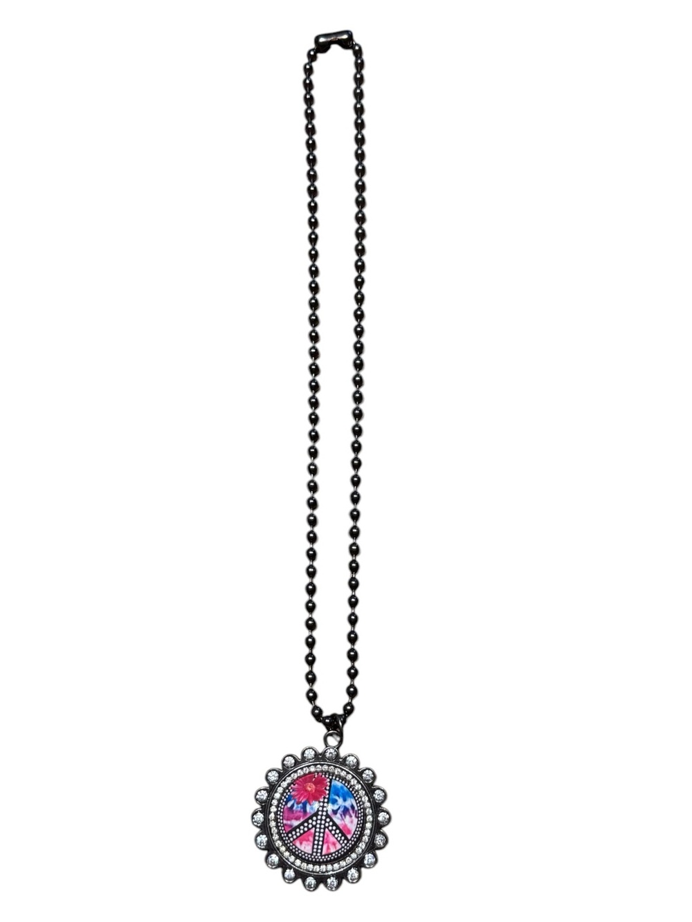 Necklace peace dome vintage hippie boho necklace
